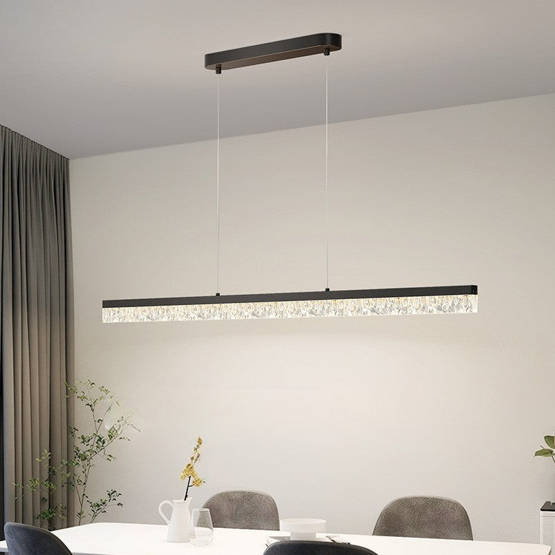 Lampy Do Salonu Wiszące LED Z Podłużną Belką Nad Stołem | Nowoczesne