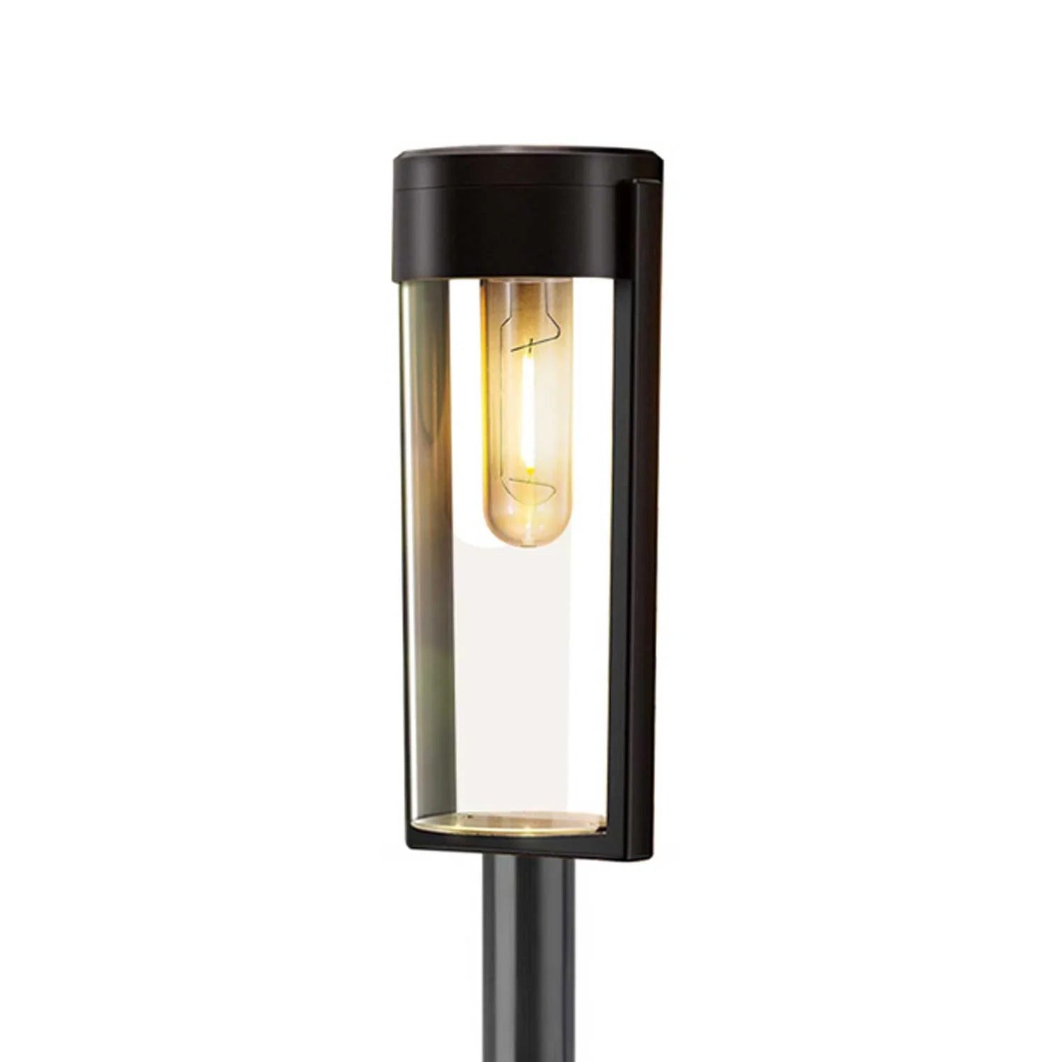 Lampy Solarne LED Ogrodowe Czarna Latarnia Na Wbijany Palik | Zewnętrzne