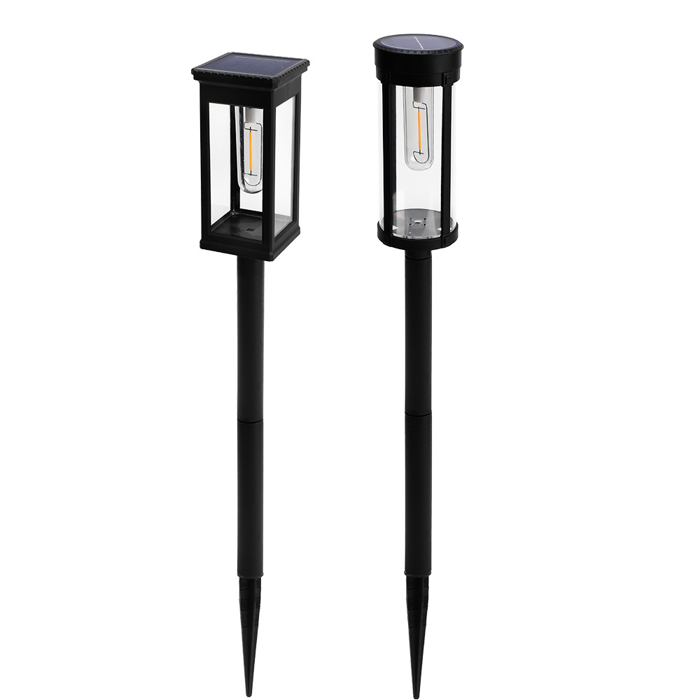 Lampy Solarne LED Ogrodowe Czarna Latarnia Na Wbijany Palik | Zewnętrzne