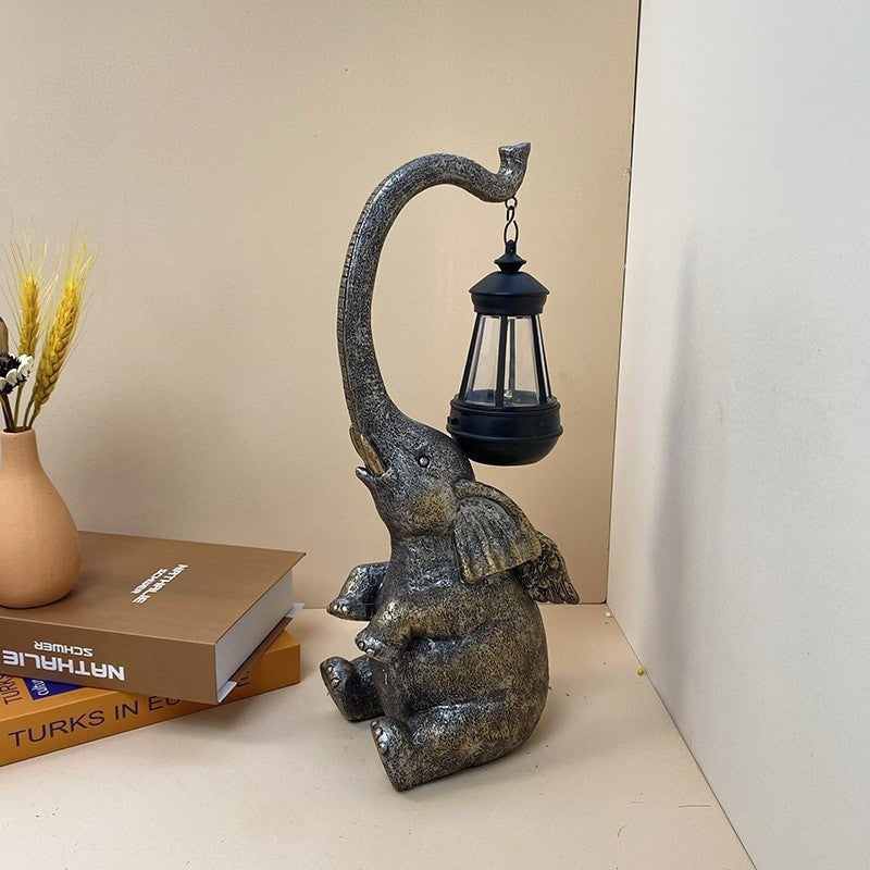 Lampy Solarne Ozdobne | Figurka Słoń Z Latarenką Do Ogrodu
