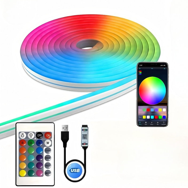 Ledy RGB Taśma LED Z Pilotem I Aplikacją | Elastyczny Pasek USB