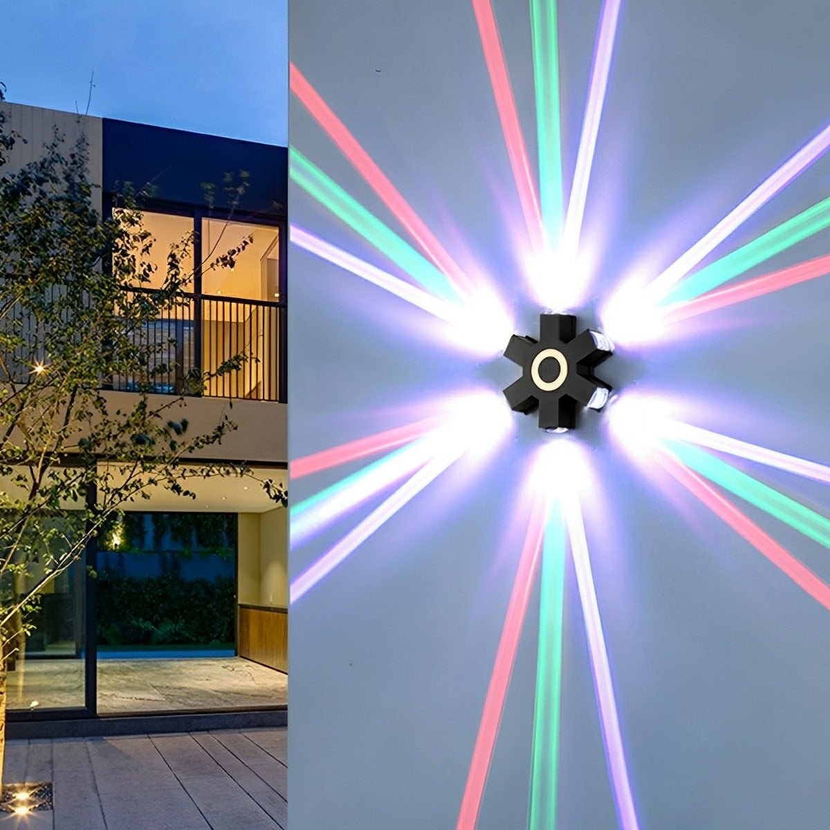 Ledy Ścienne Zewnętrzne | Kolorowe Efekty Świetlne RGB