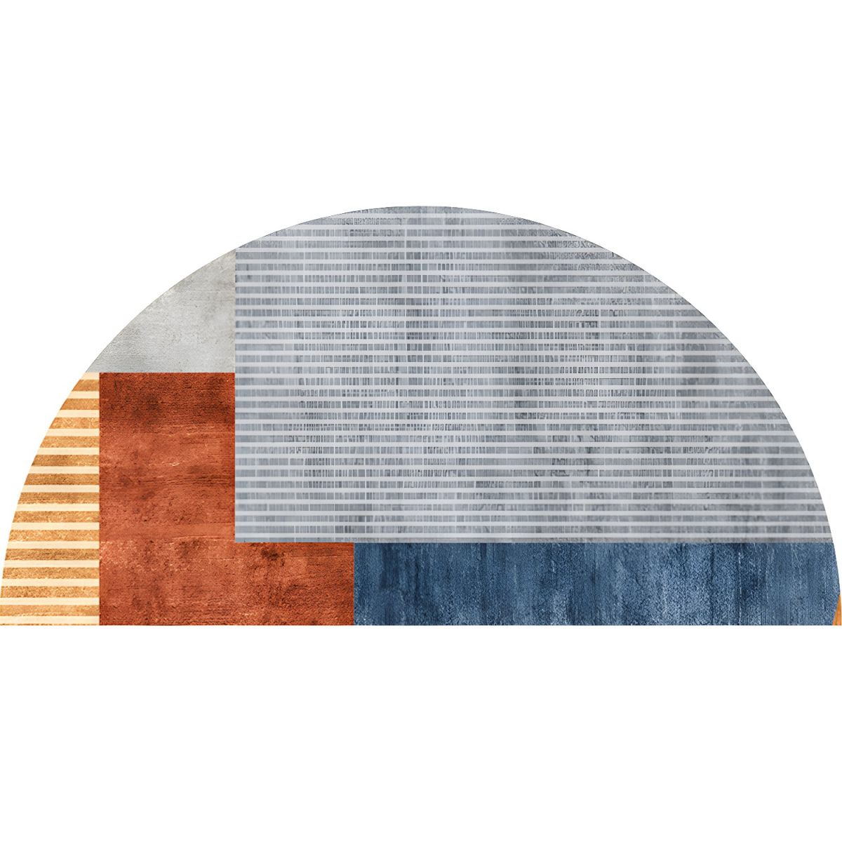 Mata Antypoślizgowa Geometryczny Salon | Półokrągła