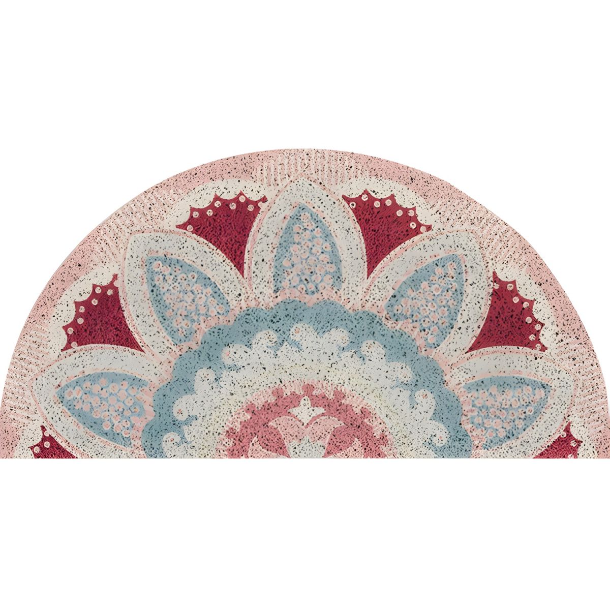 Mata Retro Wzór Kafelkowy Półokrągła Salon | Antypoślizgowa