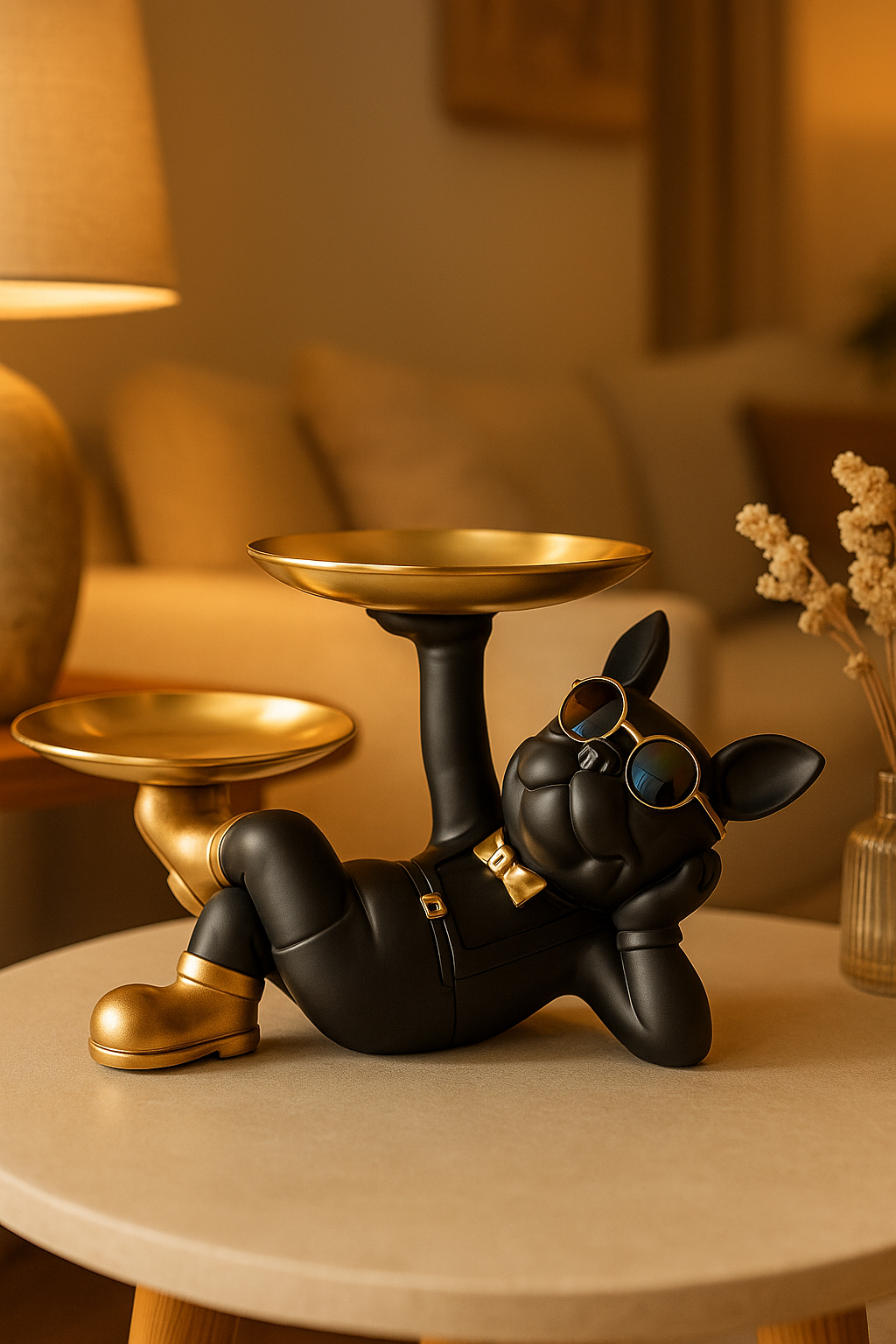 ArteDecor | Stylowa Figurka Psa Bulldog | Nowoczesna Dekoracja do Salonu i Sypialni