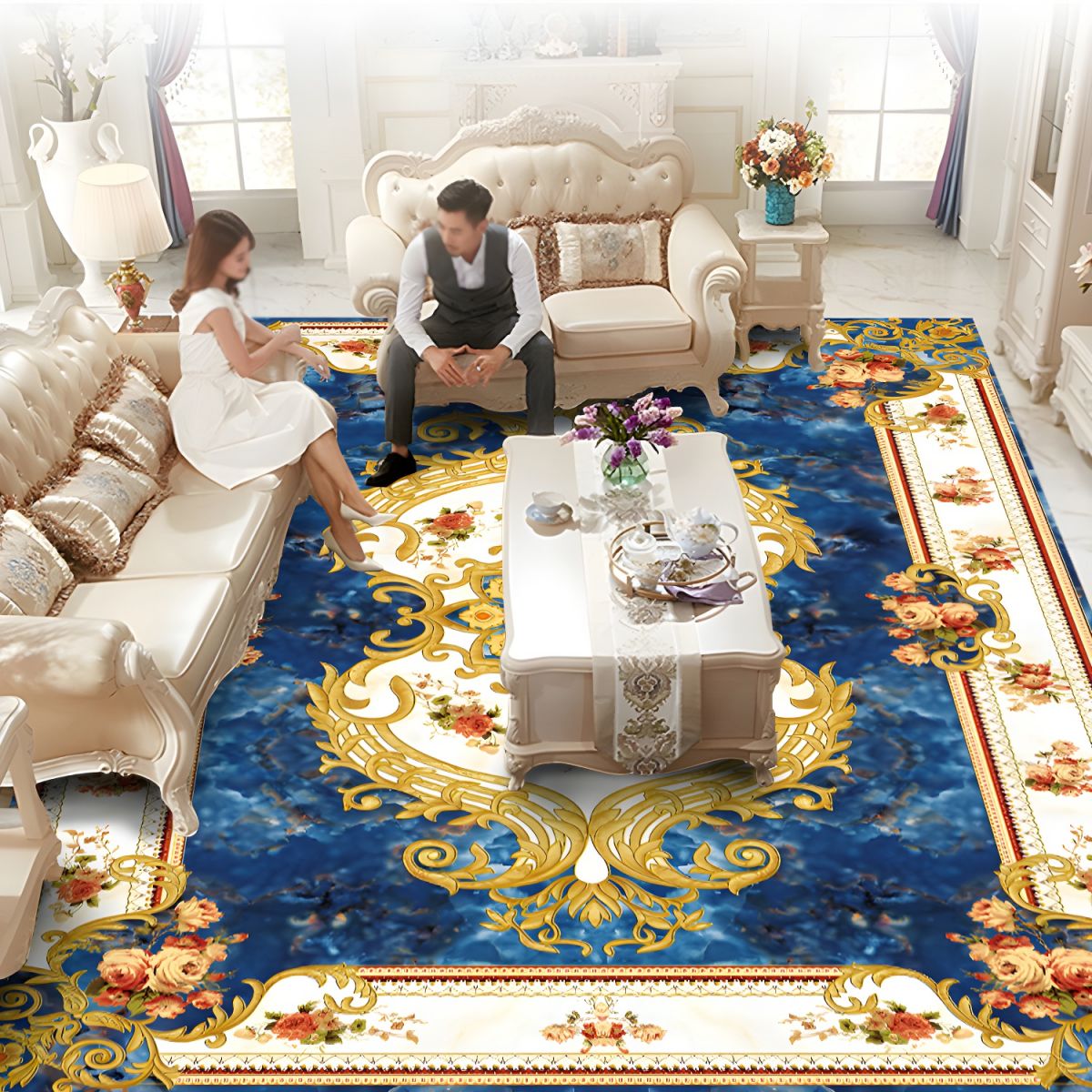 Dywanik Klasyczny Do Salonu | Wzór Barokowy