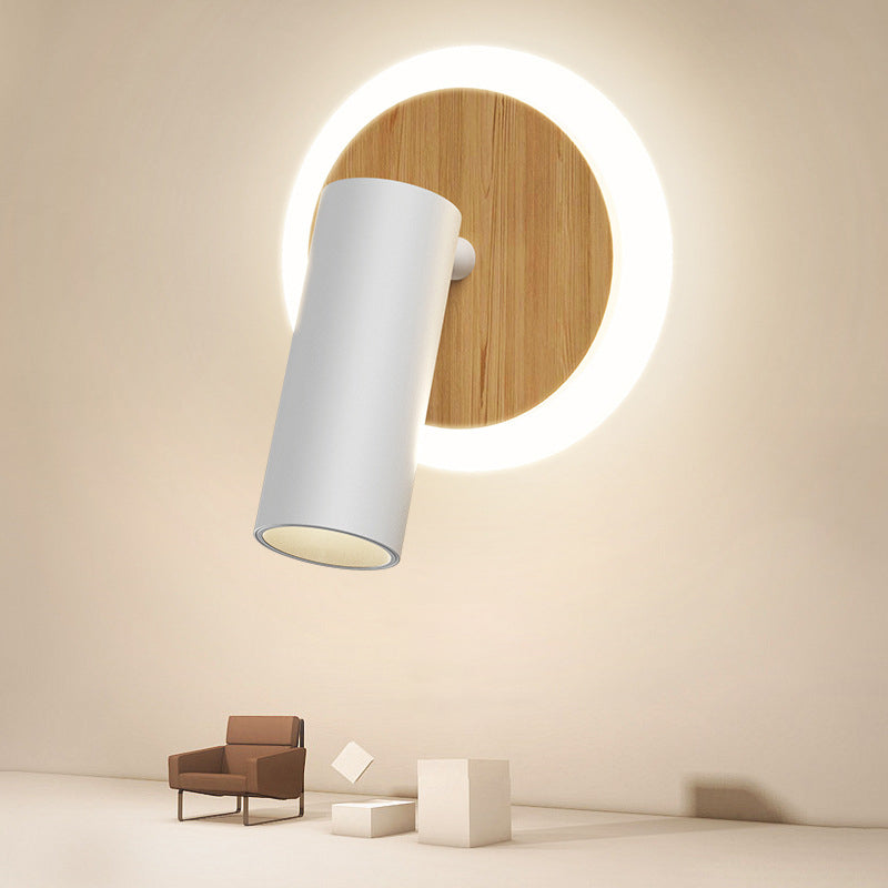 Kinkiet Do Sypialni Z Drewnem I Reflektorem | LED