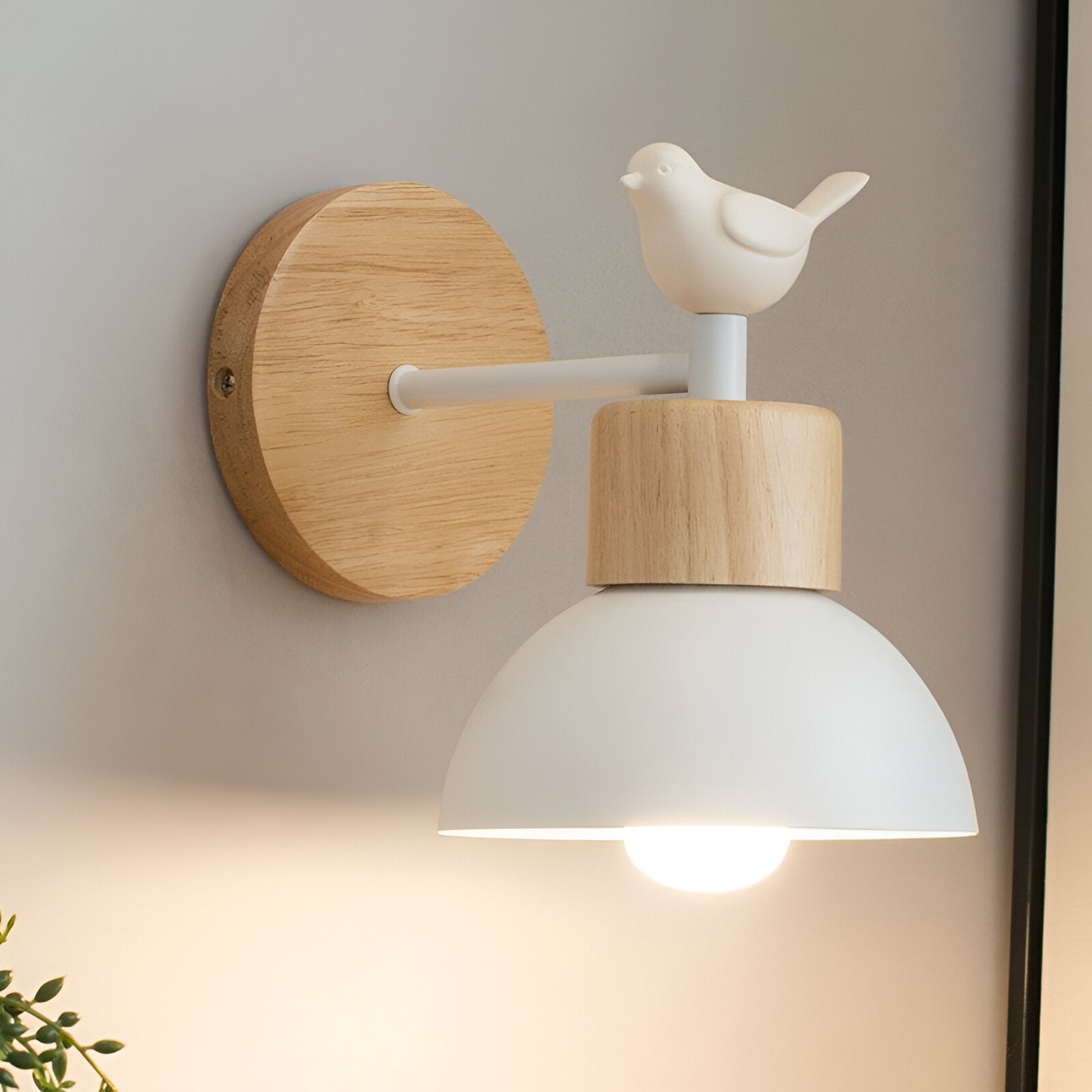 Kinkiet Drewniany Salon Sypialnia | Lampa Do Czytania