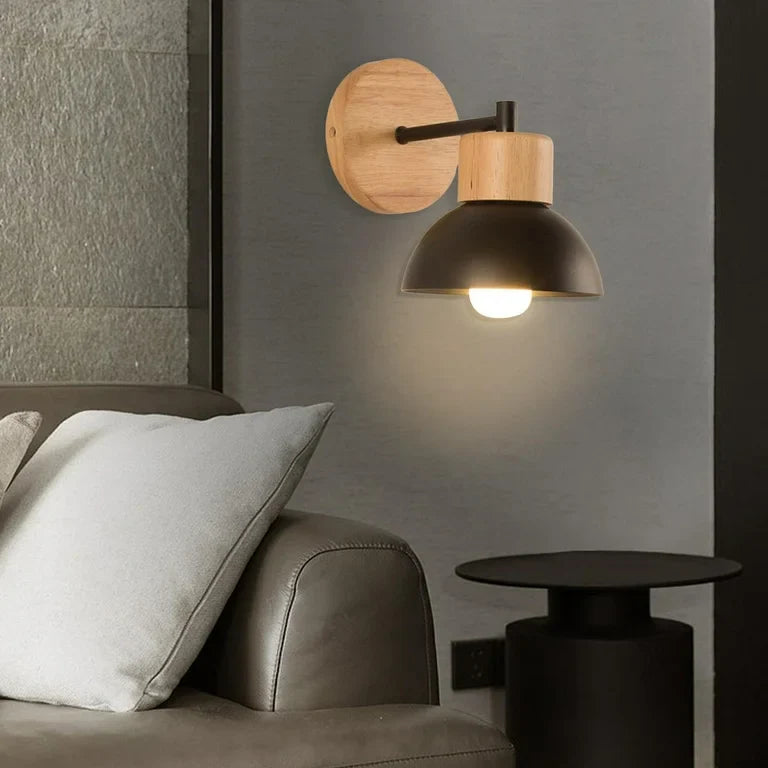 Kinkiet Drewniany Salon Sypialnia | Lampa Do Czytania