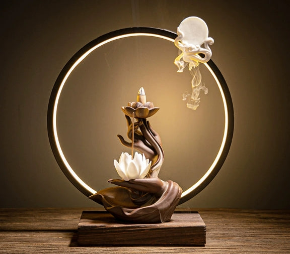 Lampa Do Sypialni Drewniana Stolik Nocny | Zen Lotus