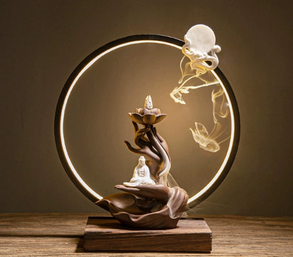 Lampa Do Sypialni Drewniana Stolik Nocny | Zen Lotus