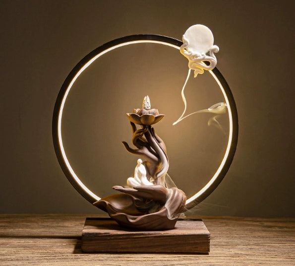 Lampa Do Sypialni Drewniana Stolik Nocny | Zen Lotus