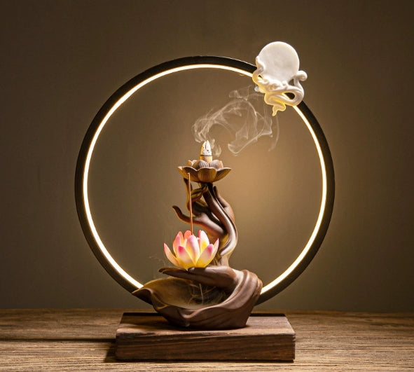 Lampa Do Sypialni Drewniana Stolik Nocny | Zen Lotus