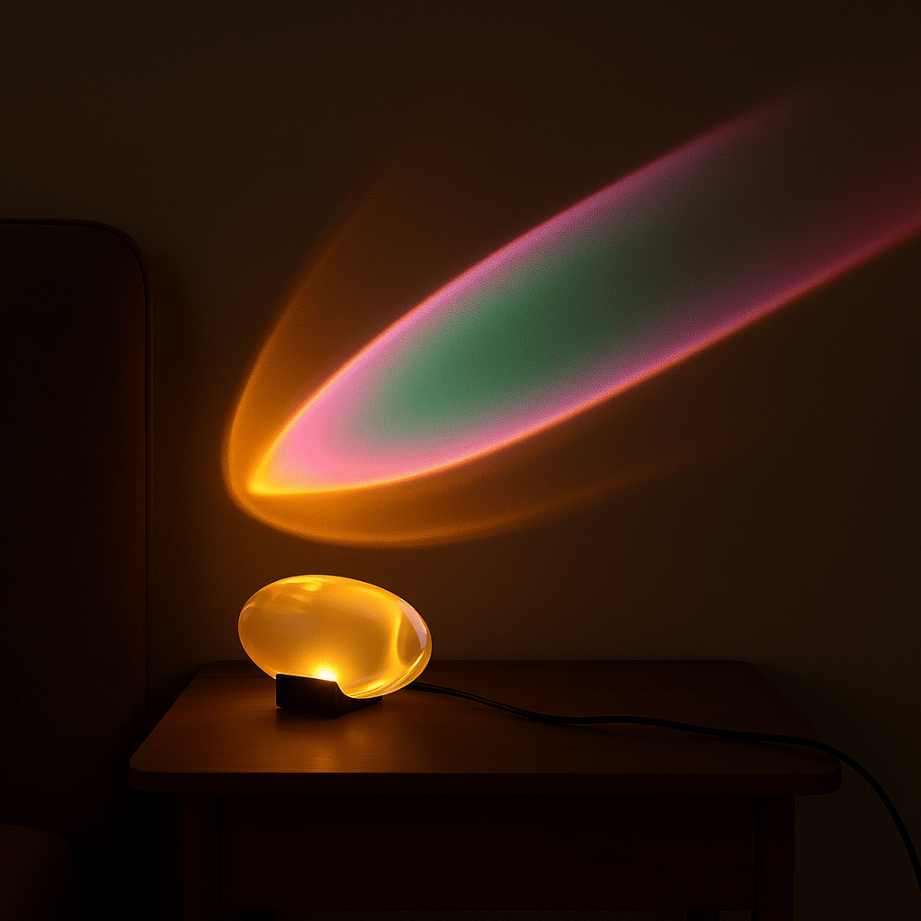 Lampa Do Sypialni Stolik Nocny | Tęczowa Projekcyjna