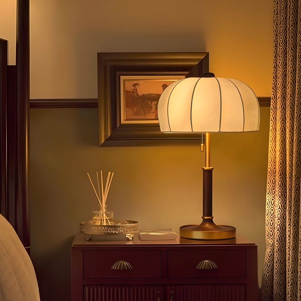 Lampa Do Sypialni Stołowa Retro Kopułowy Klosz | Mała