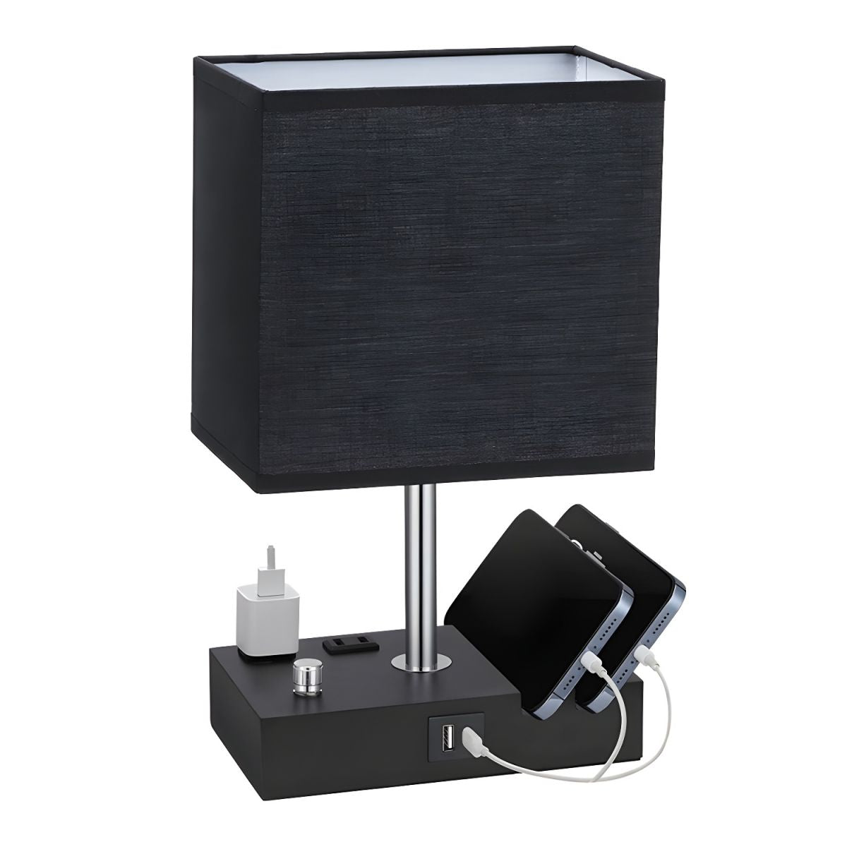 Lampa Do Sypialni Z USB I Organizerem | Sypialnia