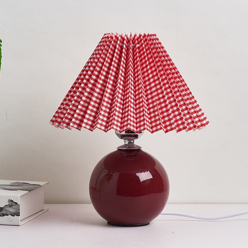 Lampa Nocna Do Sypialni Stołowa | Abażur Plisowany