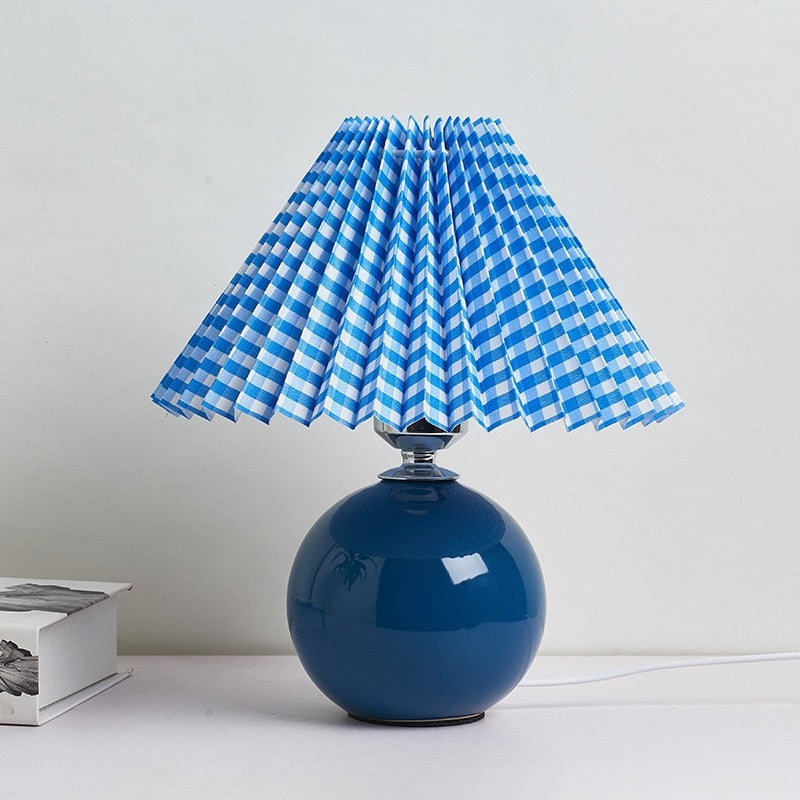 Lampa Nocna Do Sypialni Stołowa | Abażur Plisowany