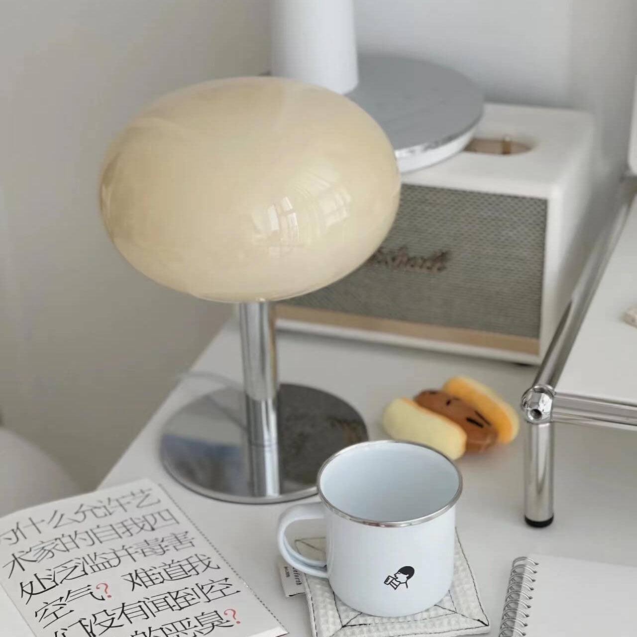 Lampa Nocna Szklana Stołowa Do Sypialni | Retro