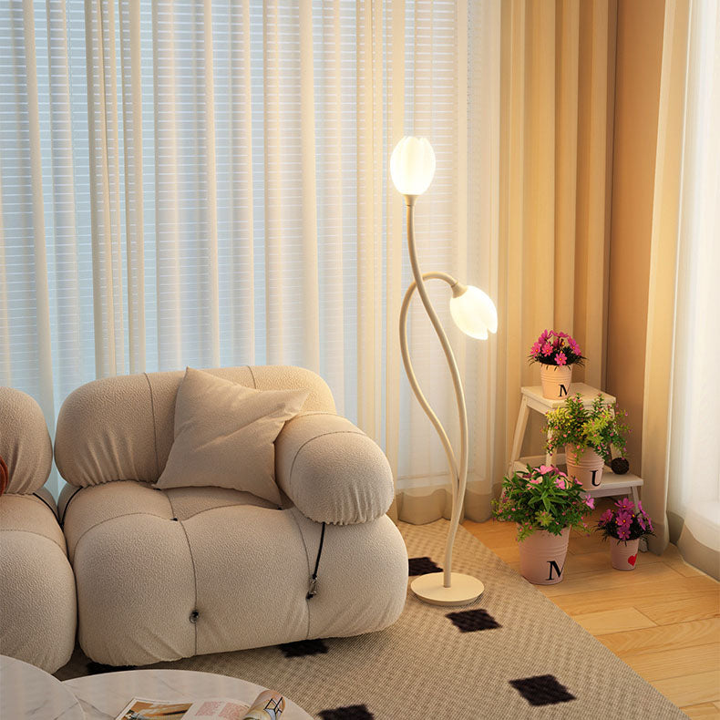 Lampa Stojaca Do Salonu Tulipan 2 Światła | LED