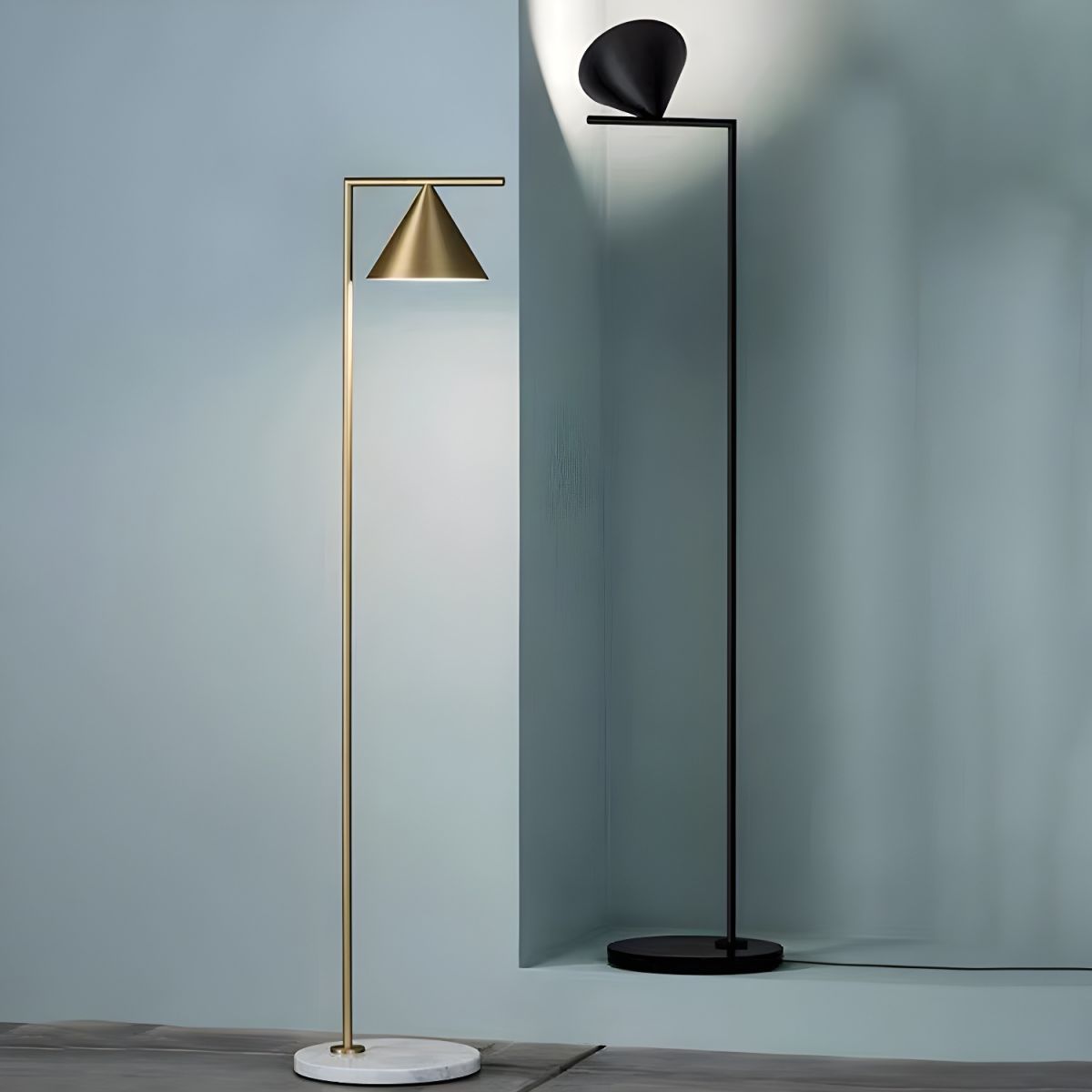 Lampa Stojąca Nowoczesna Do Salonu | Marmurowa Design Podstawa