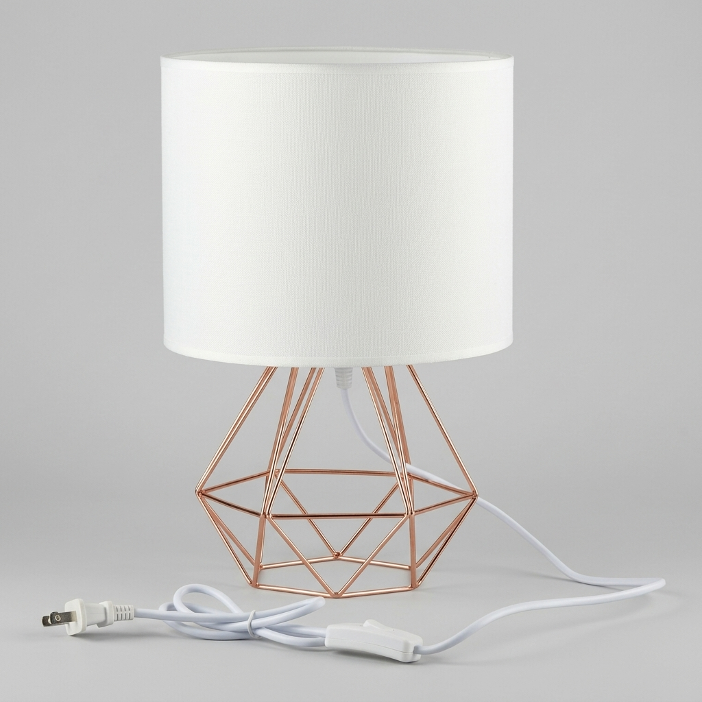 Lampa Stołowa Geometryczna Sypialnia Salon | Druciana