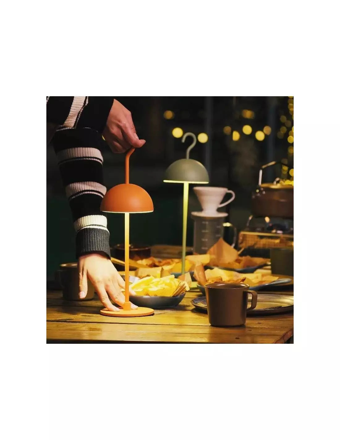 Lampa LED Stolikowa Przenośna z Haczykiem | Na Baterie