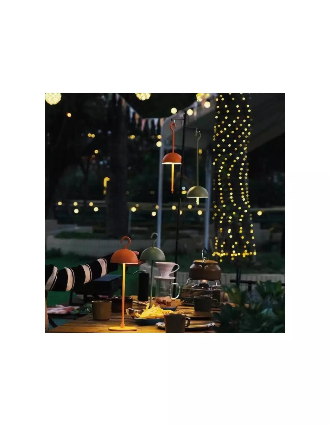 Lampa LED Stolikowa Przenośna z Haczykiem | Na Baterie