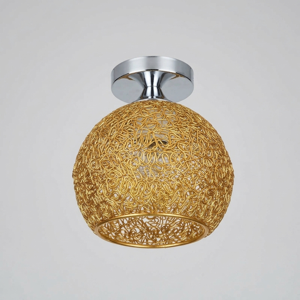 Lampa Sufitowa Ażurowa Kulista do Salonu | Plafon