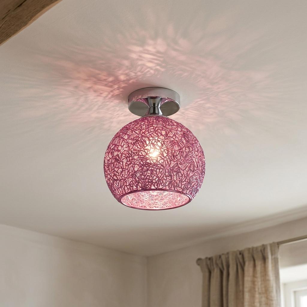 Lampa Sufitowa Ażurowa Kulista do Salonu | Plafon
