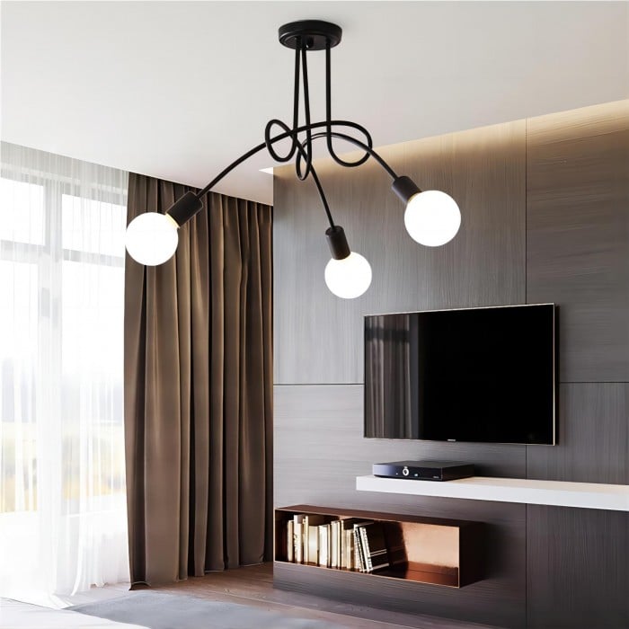 Lampa Sufitowa Do Salonu Z Wieloramienną Konstrukcją | Nowoczesna