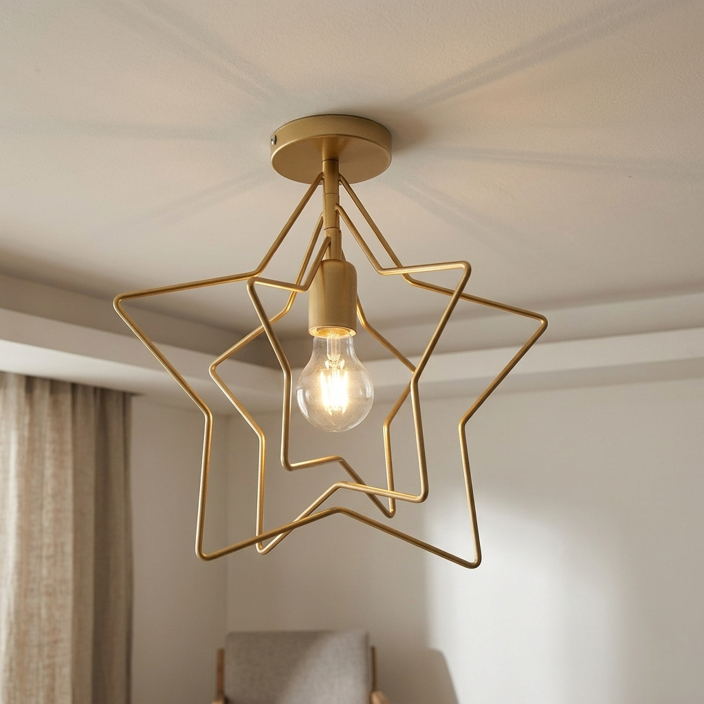 Lampa Sufitowa Gwiazdka Dekoracyjna do Salonu | Plafon