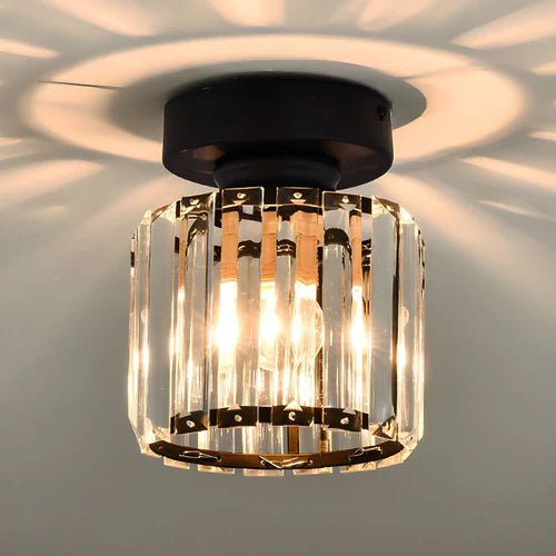Lampa Sufitowa Kryształowa Do Salonu | Żelazo Szkło