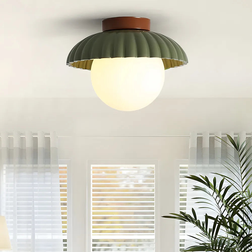 Lampa Sufitowa Szklany Klosz Nowoczesna | Oświetlenie Wnętrz