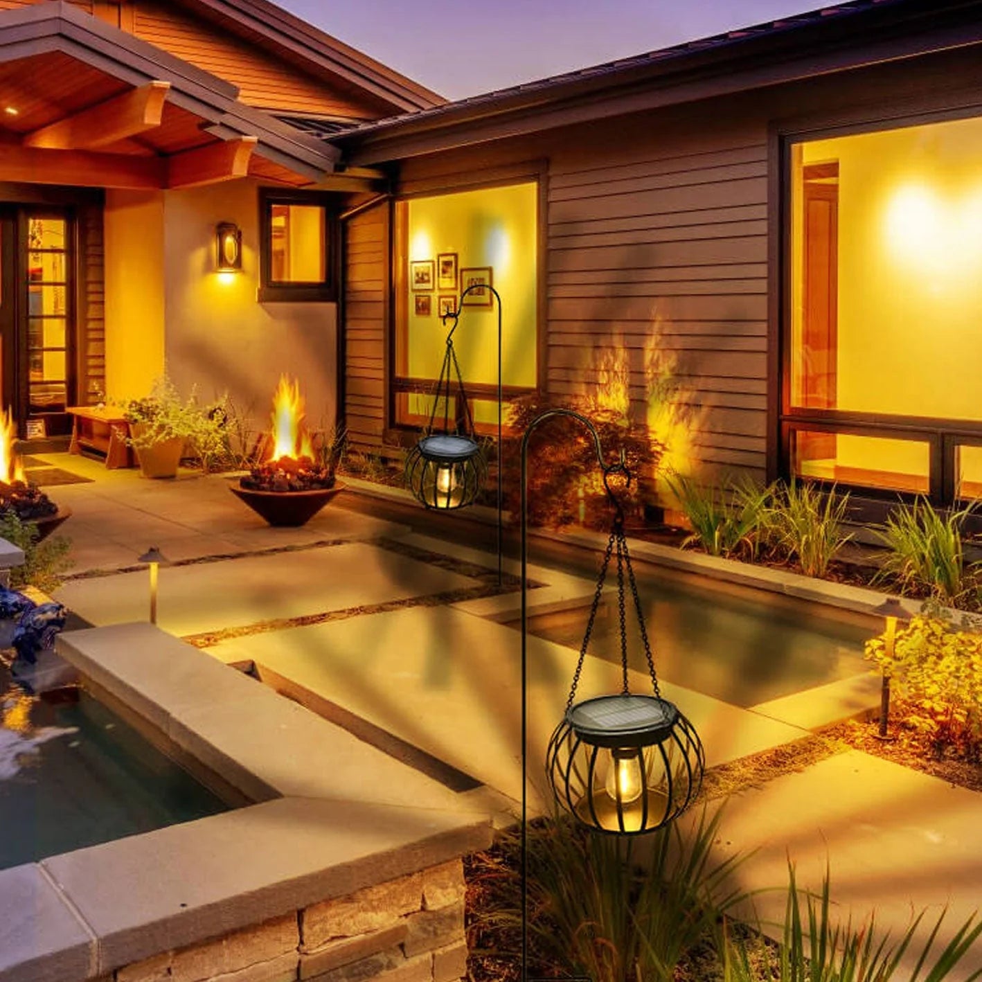 Lampiony Solarne LED Wiszące do Ogrodu Tarasu i Balkonu | Nowoczesne