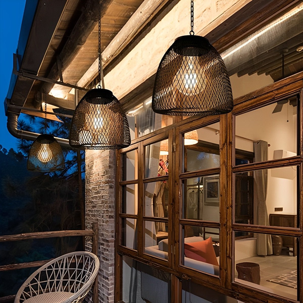 Lampiony Solarne Rattanowe Zewnętrzne | Wisząca Lampa