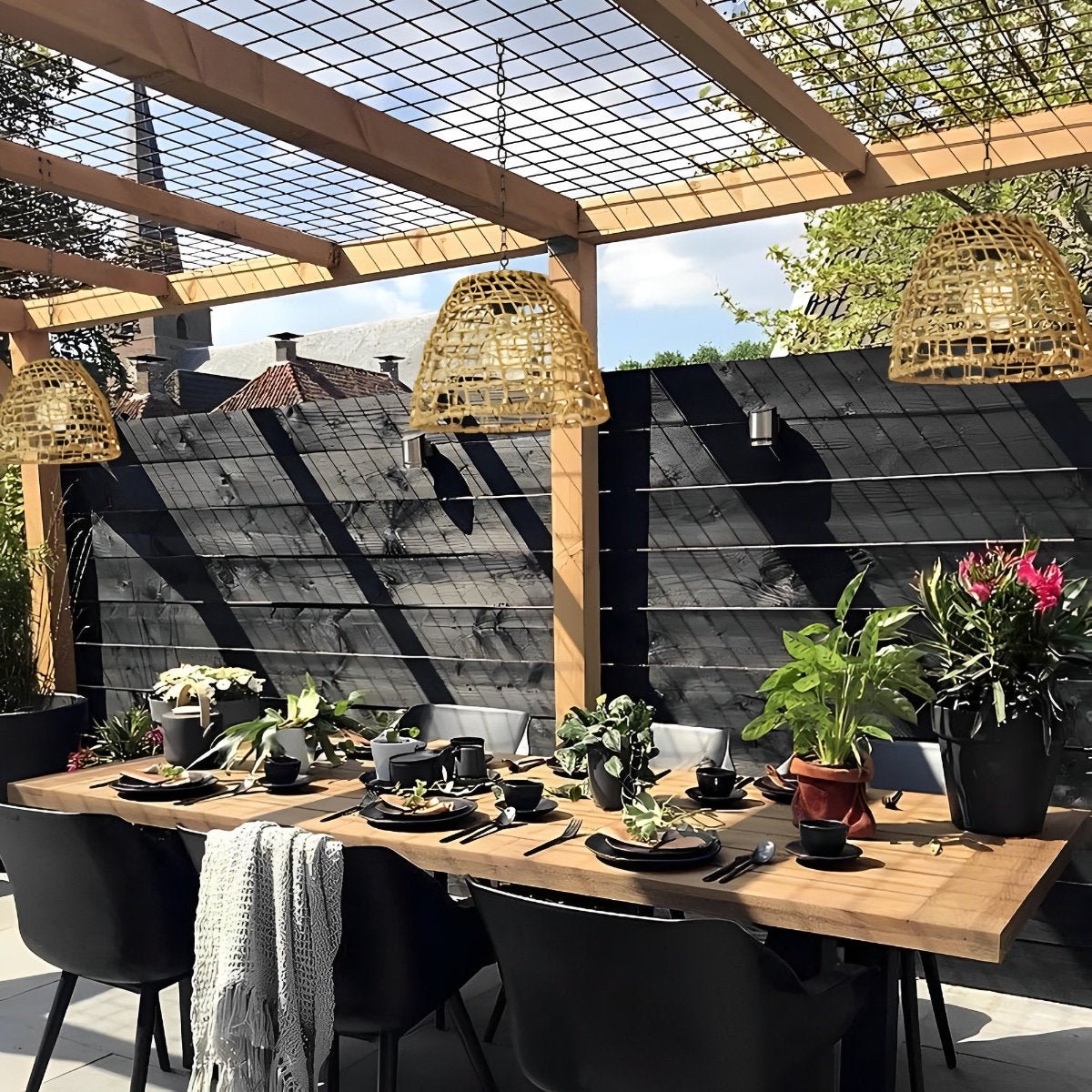 Lampiony Solarne Rattanowe Zewnętrzne | Wisząca Lampa