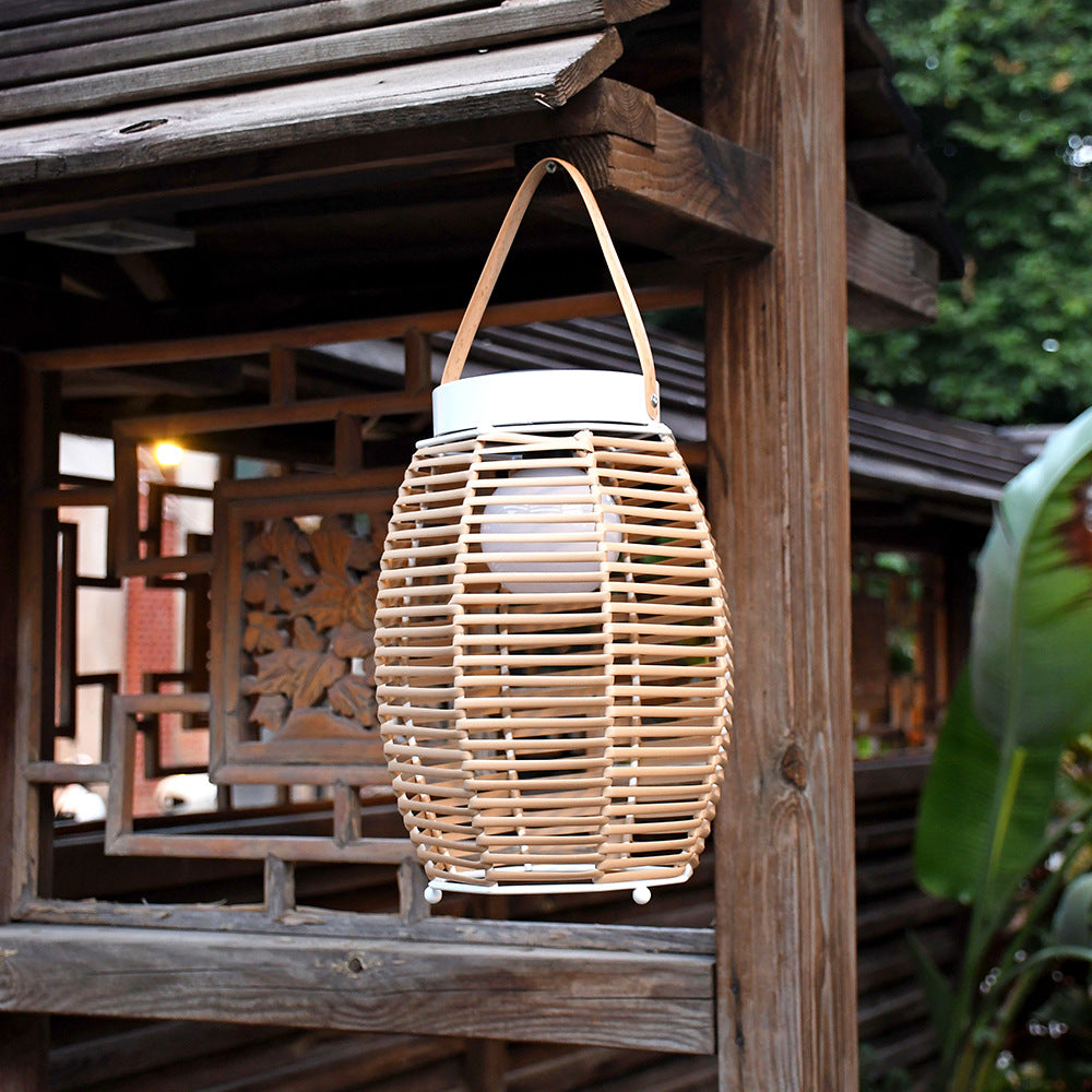 Lampiony Solarne Rattanowe Zewnętrzne | Wiszący Model