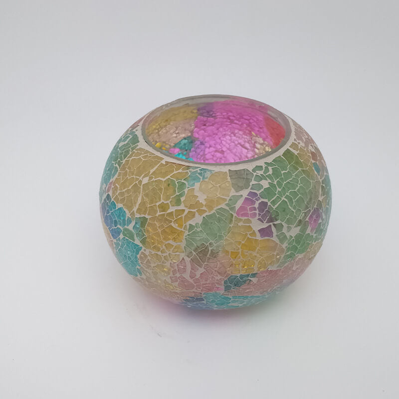 Lampiony Solarne Szklane Mozaikowe Outdoor | Kolorowe Kula