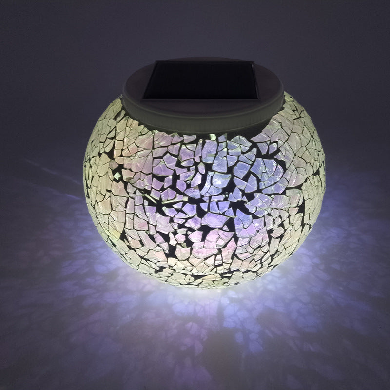 Lampiony Solarne Szklane Mozaikowe Outdoor | Kolorowe Kula