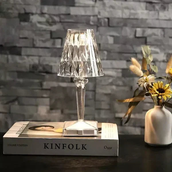 Lampka Na Biurko Szklana Salon Sypialnia | Modern