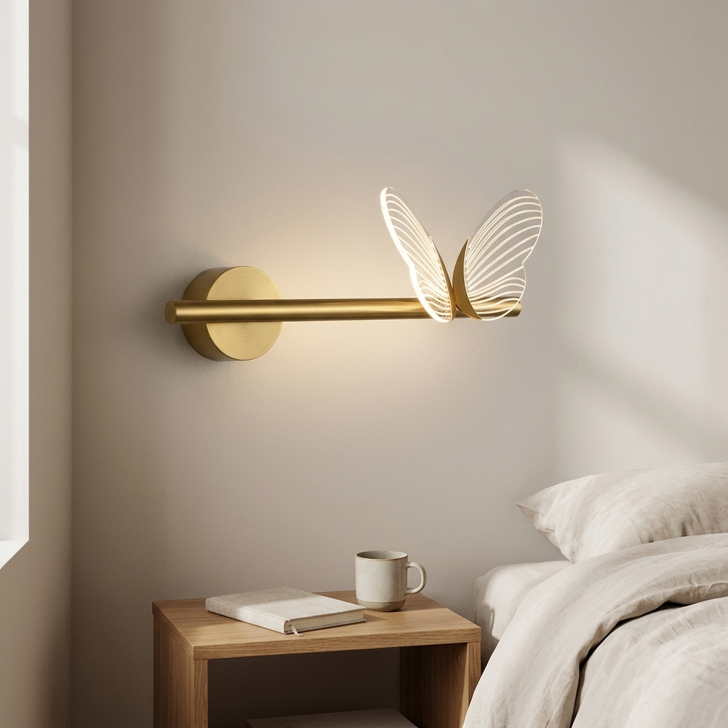 Lampka Nocna Ścienna LED Motyl do Sypialni | Kinkiet