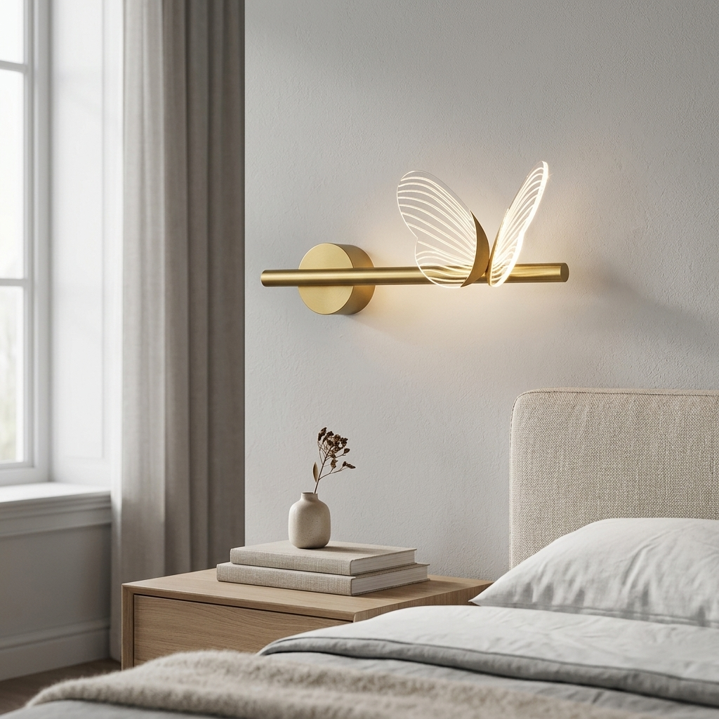 Lampka Nocna Ścienna LED Motyl do Sypialni | Kinkiet