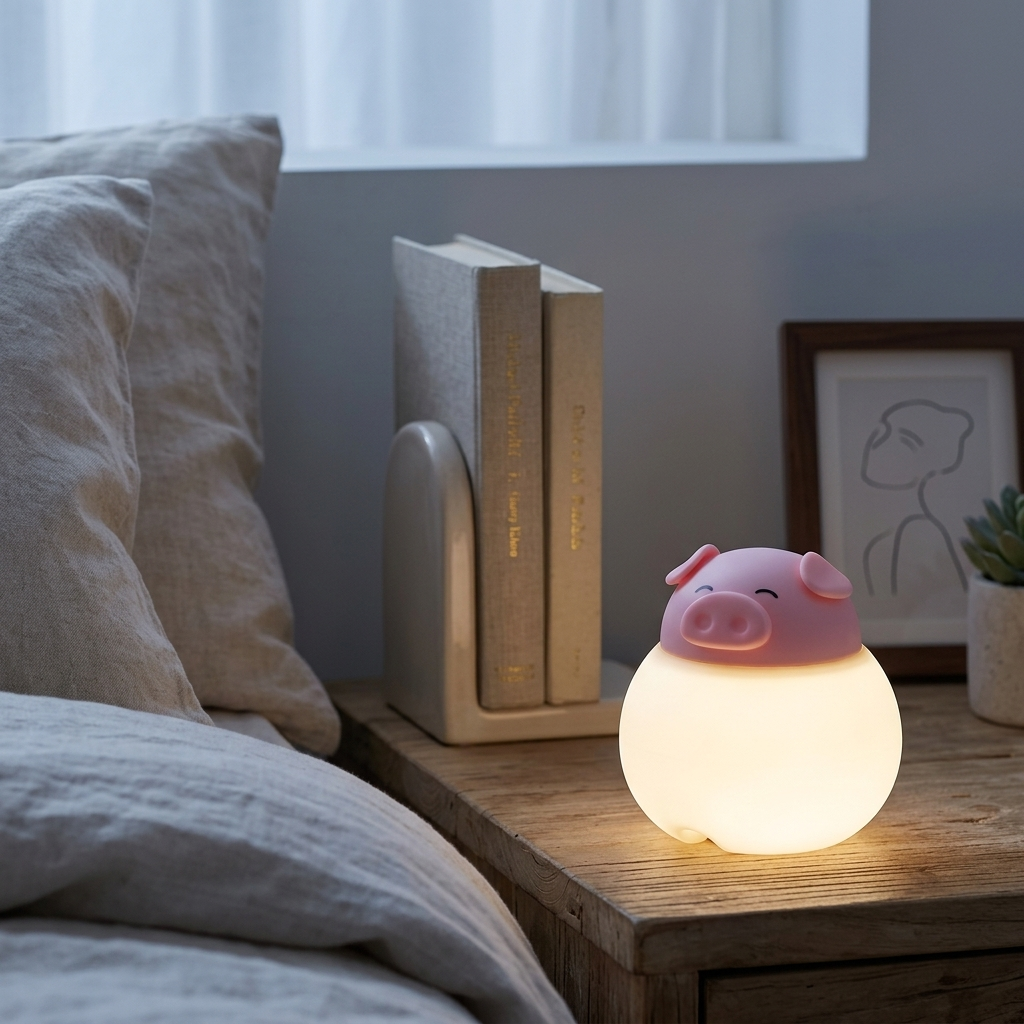 Lampka Nocna Świnka Dotykowa dla Dzieci | LED