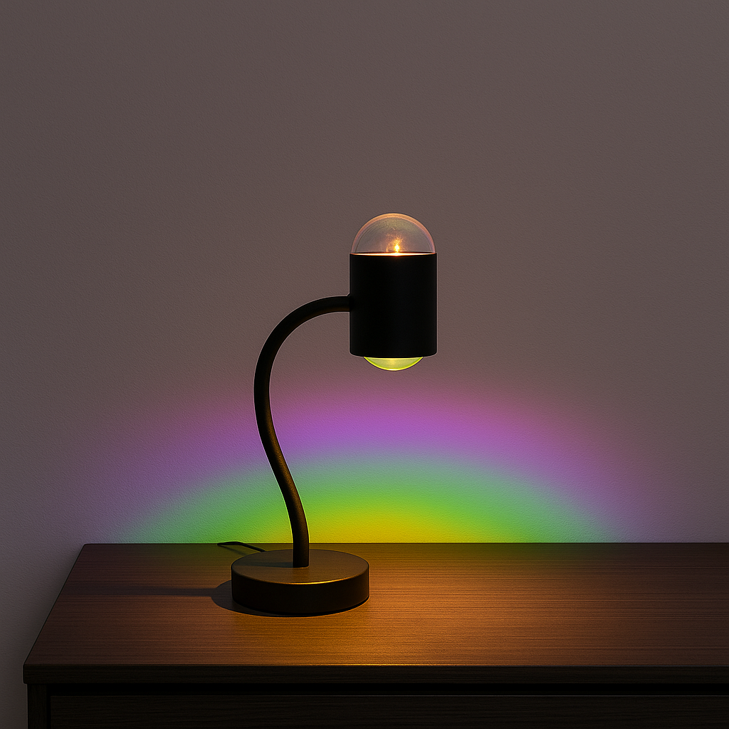 Lampka na Biurko LED z Efektem Tęczy do Sypialni i Salonu | Nocna