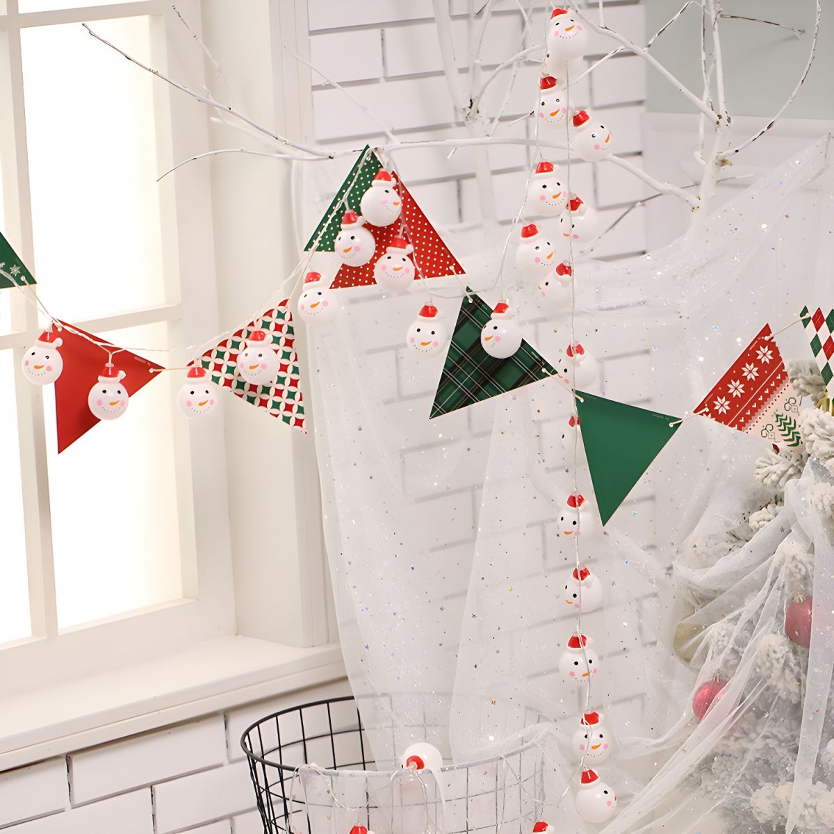 Lampki Choinkowe LED Dekoracyjne Świąteczne | Bałwanki i Mikołaje