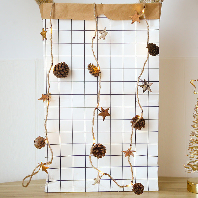 Lampki Choinkowe LED Gałązki Szyszki | Dekoracja Świąteczna