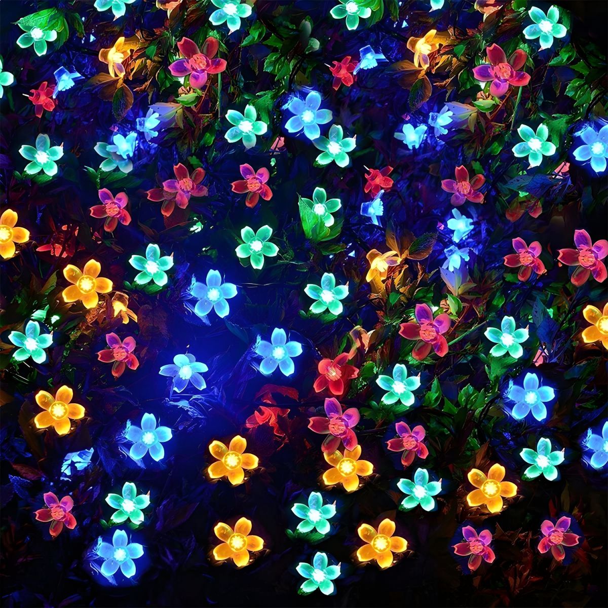 Lampki Choinkowe LED Kwiatowe | Kolorowe