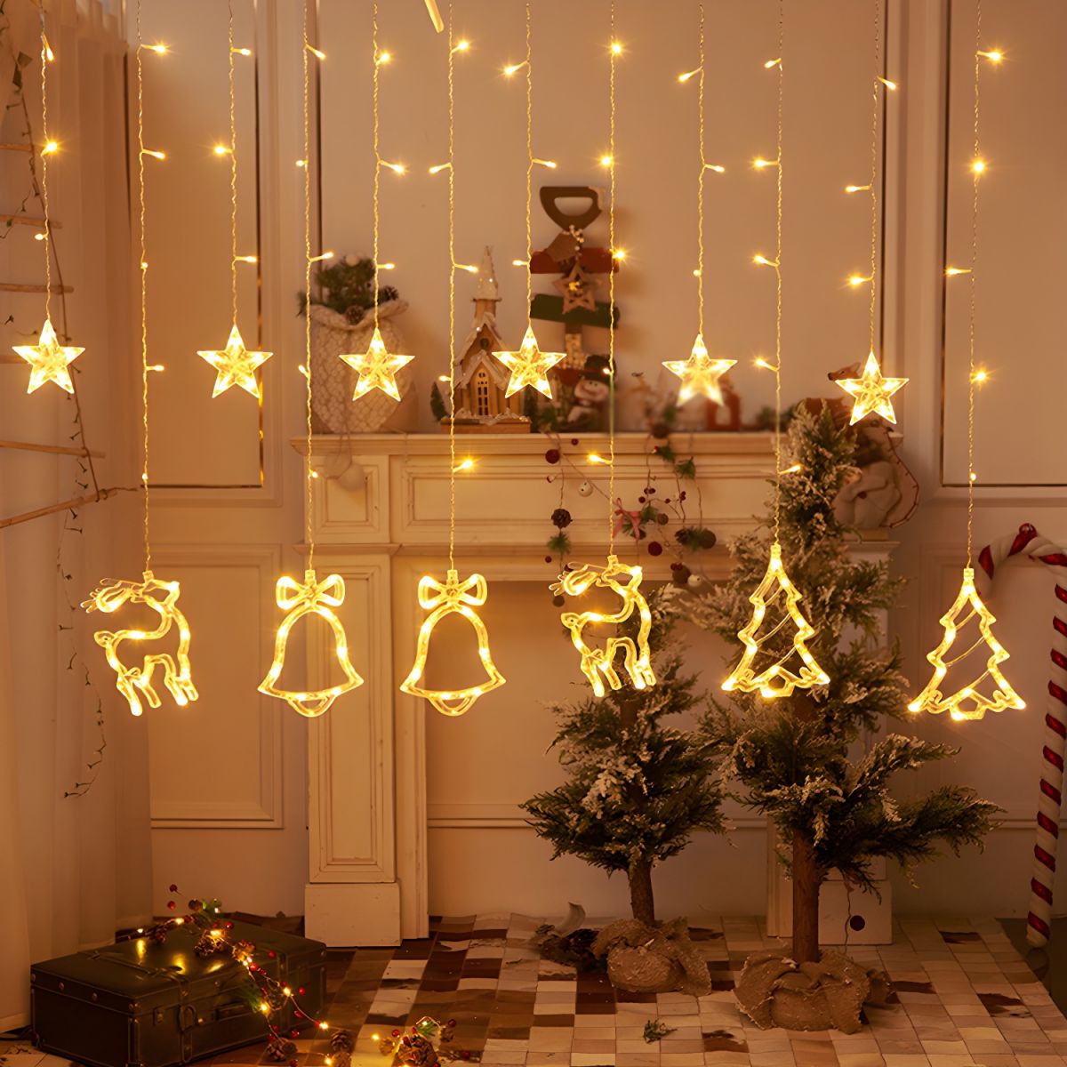 Lampki Choinkowe LED Zwisające Z Motywem Świątecznym | Dekoracyjne