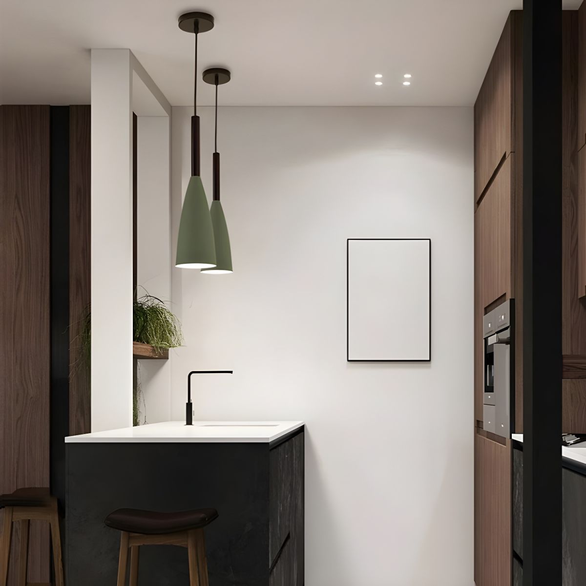 Lampy Do Salonu Wiszące LED Z Podłużnym Kloszem Nad Stołem | Nowoczesne